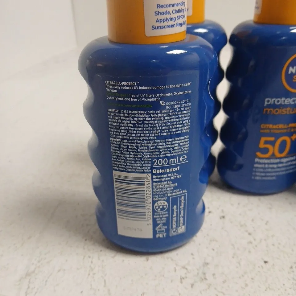 NIVEA SUN PROTECT & MOISTURE SPF 50 SUNSCREEN – 200 ML, SET OF 6 BOTTLES