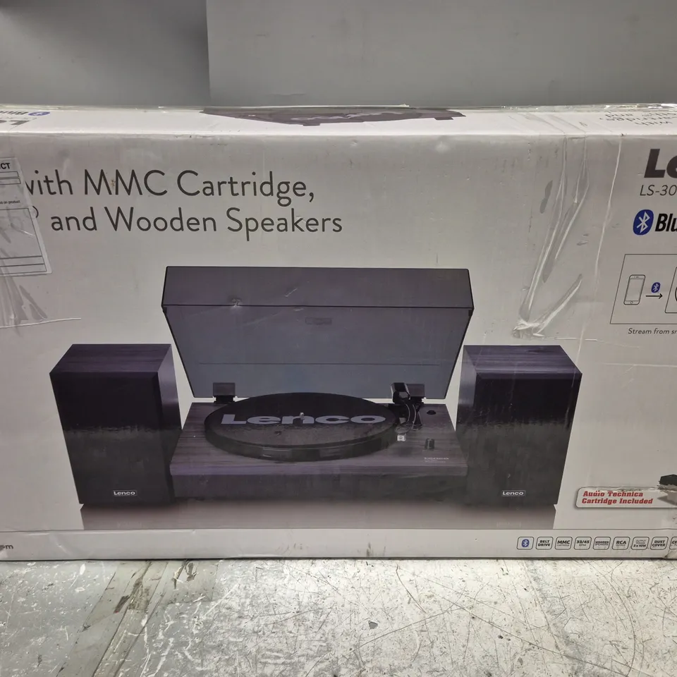 BOXED LENCO LS-300BK V2 TURNTABLE WITH BLUETOOTH 