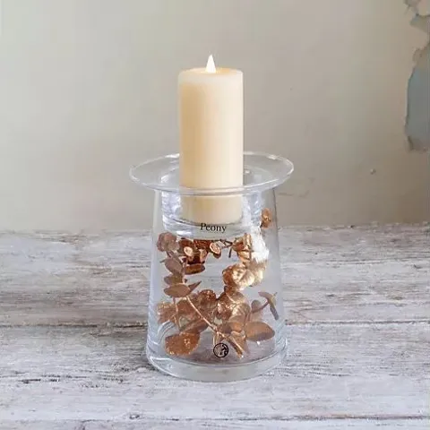 PEONY FOLIAGE IN A CANDLE HOLDER