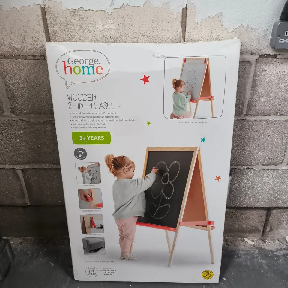 BOXED WOODEN TWO IN ONE EASEL 