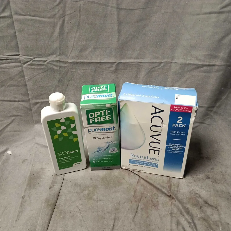 APPROXIMATELY 25 ASSORTED CONTACT LENS RELATED PRODUCTS