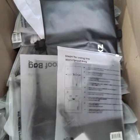 BOX CONTAINING LARGE AMOUNT OF WATERPROOF BAGS