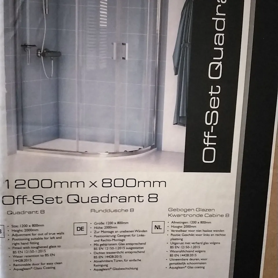 AQUALOX OFFSET QUADRANT 8 1200MM X 800MM SHOWER CUBICLE 