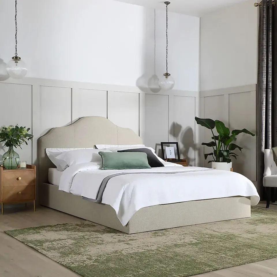 BOXED FLORIN KINGSIZE BED FRAME PENDLE LEATHER (3 BOXES)