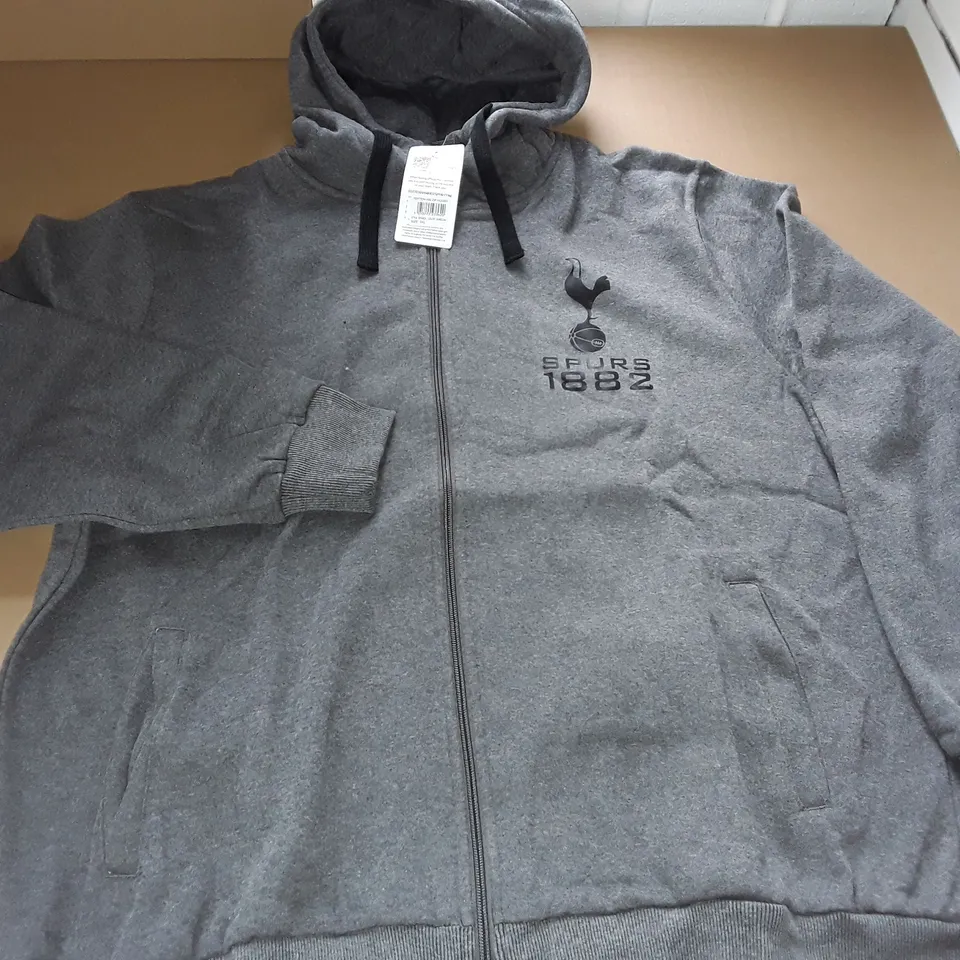 TOTTENHAM HOTSPURS GREY ZIP HOODY - 3XL