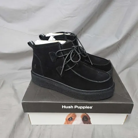 BOXED HUSH PUPPIES BRIANNA SHOES IN BLACK - UK 5