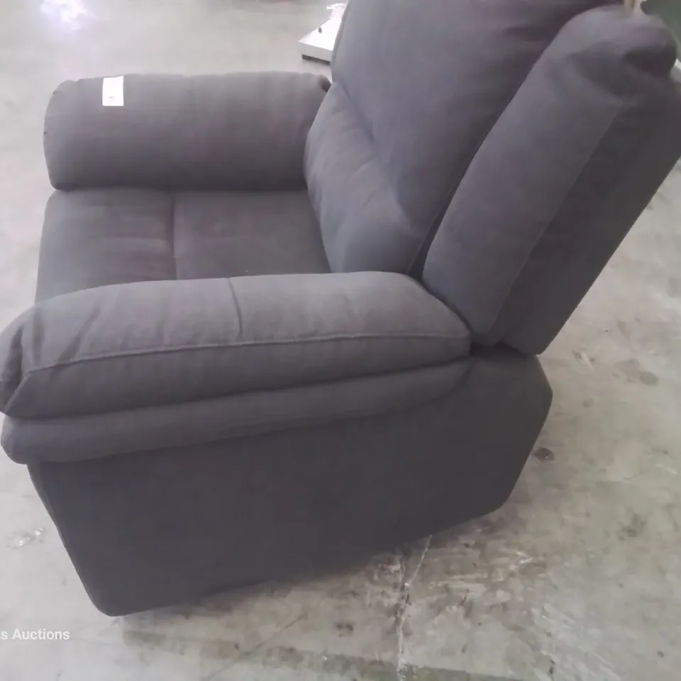 DESIGNER MANUAL RECLINING EASY CHAIR CHARCOAL FABRIC