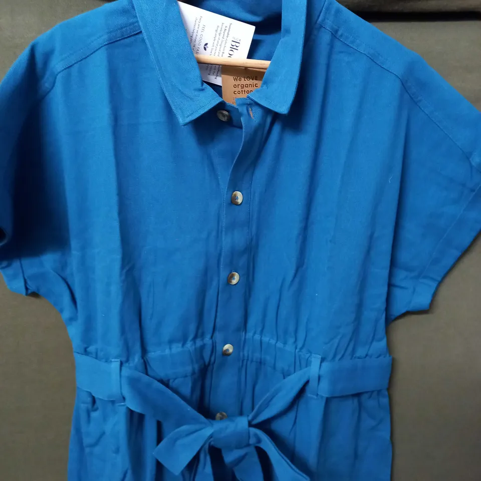 FRUGI BLOOM HANNAH MATERNITY JUMPSUIT IN DEEP SEA BLUE - UK 16