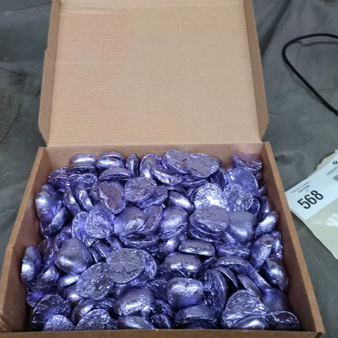 WHITAKERS LILAC FOILED MILK CHOCOLATE HEARTS – 1KG NET (APPROX. 166 PIECES)