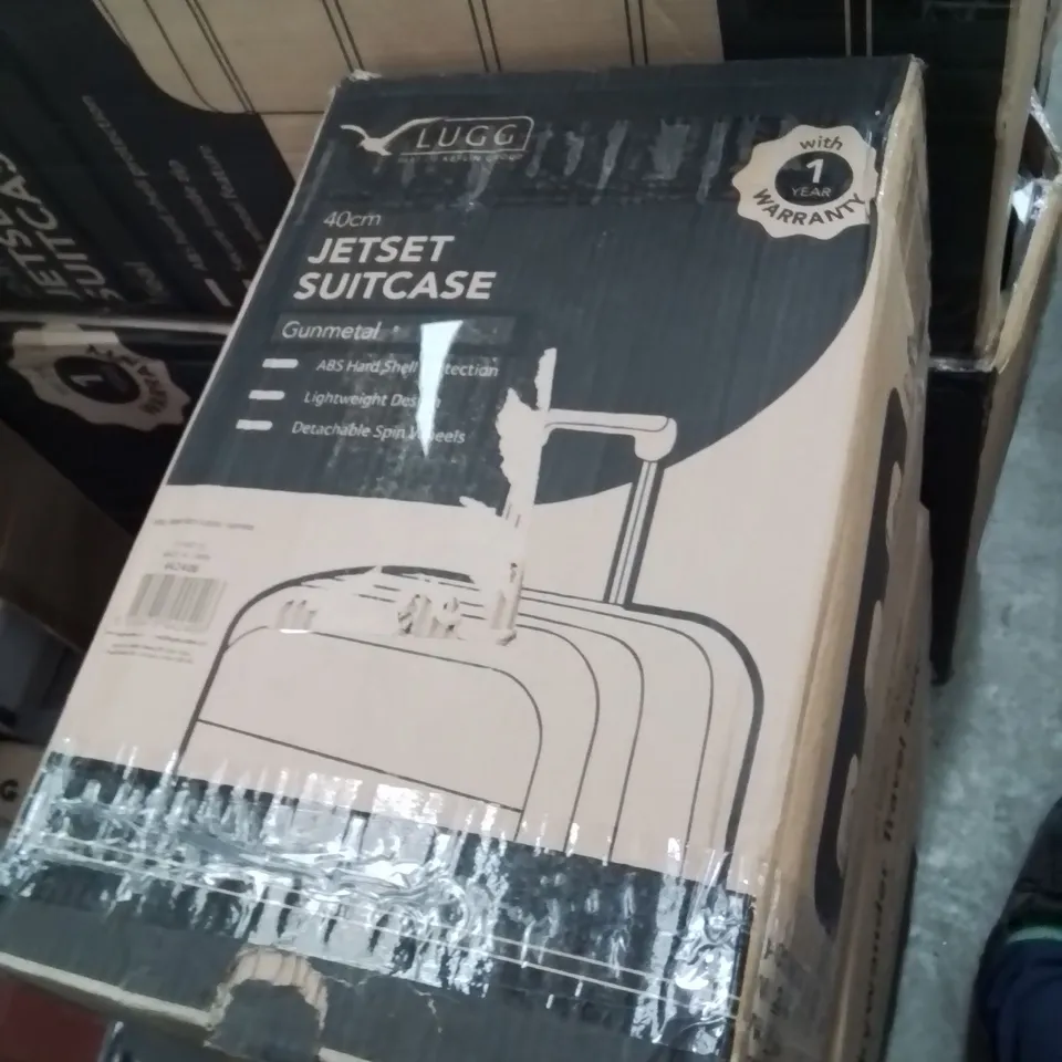 BOXED LUGG 40CM JETSET SUITCASE GUNMETAL 