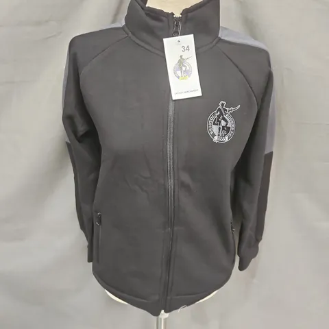 BRISTOL ROVERS FC FULL ZIP JACKET IN BLACK/GREY SIZE 11-12YRS