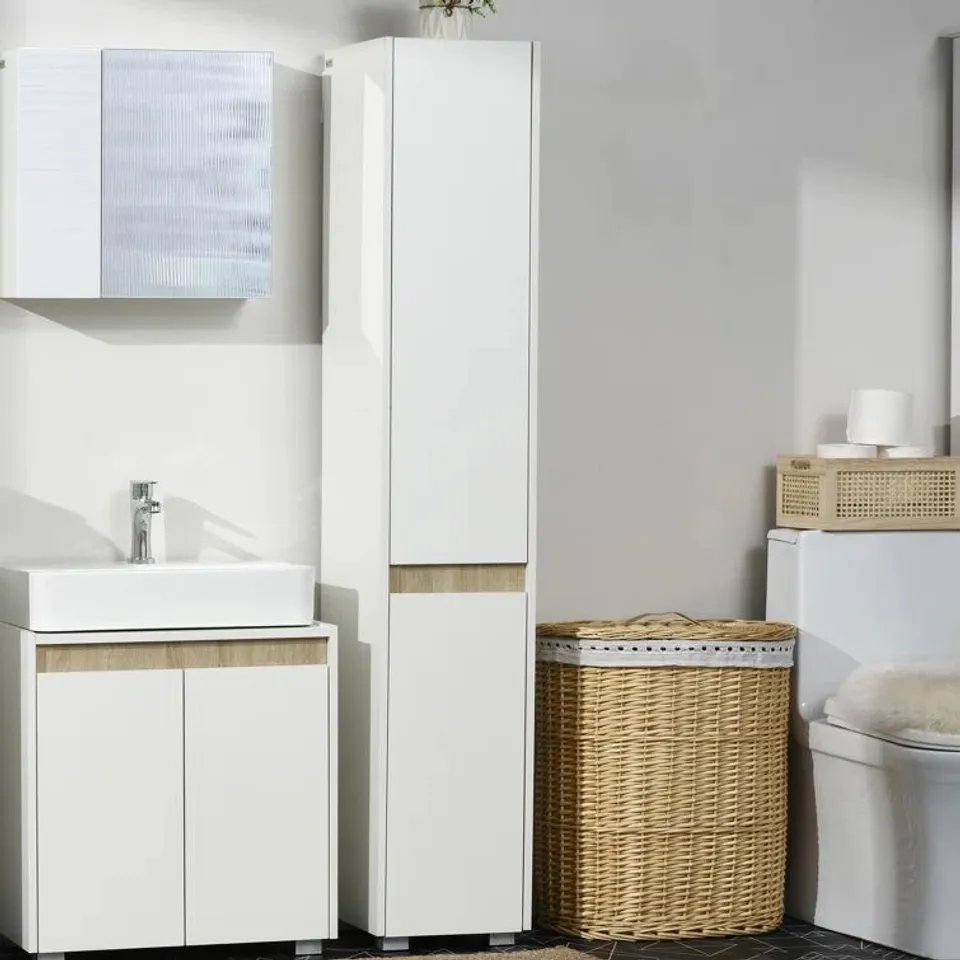 BOXED KOWEN FREESTANDING TALL BATHROOM CABINET (1 BOX)