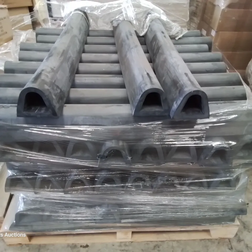 PALLET OF APPROXIMATELY 59 BLACK RUBBER BUMPERS