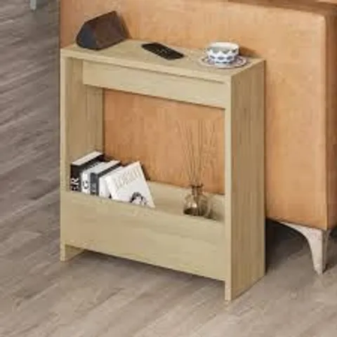 BOXED SIMPI MODERN SIDE TABLE H 60CM 2 TIER - SAPPHIRE OAK
