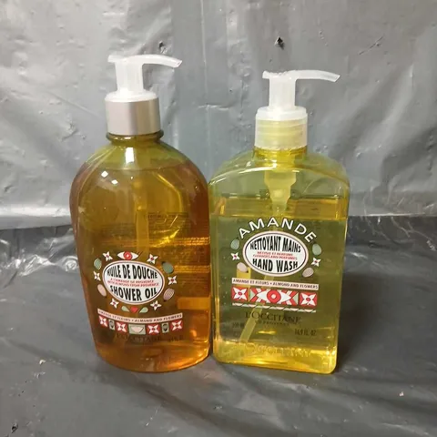 L'OCCITANE ALMOND & FLOWERS SHOWER OIL AND HAND WASH 500ML DUO - COLLECTION ONLY