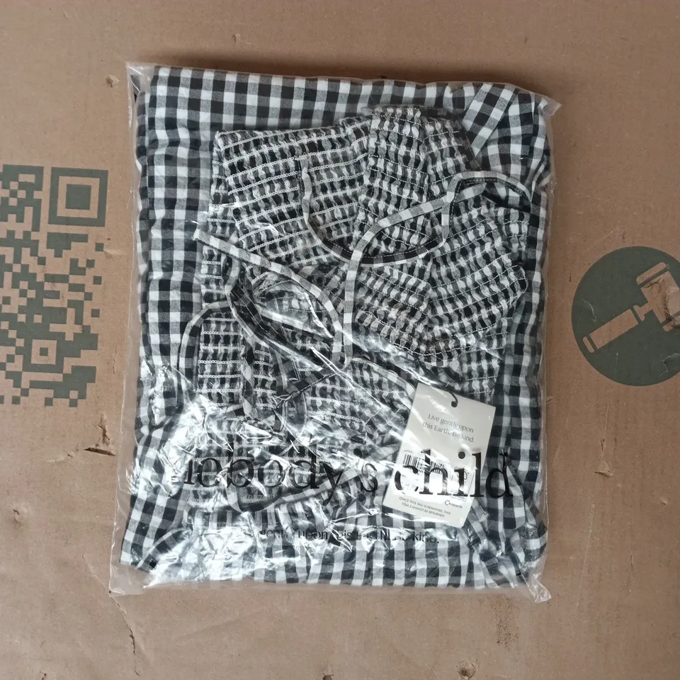 BAGGED NOBODY'S CHILD RUTH JUMPSUIT IN BLACK/WHITE SIZE UK 10