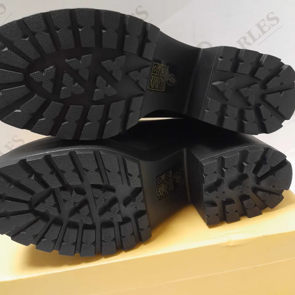 KOI MURA DOUBLE STRAP BLACK PU SHOES - SIZE 4