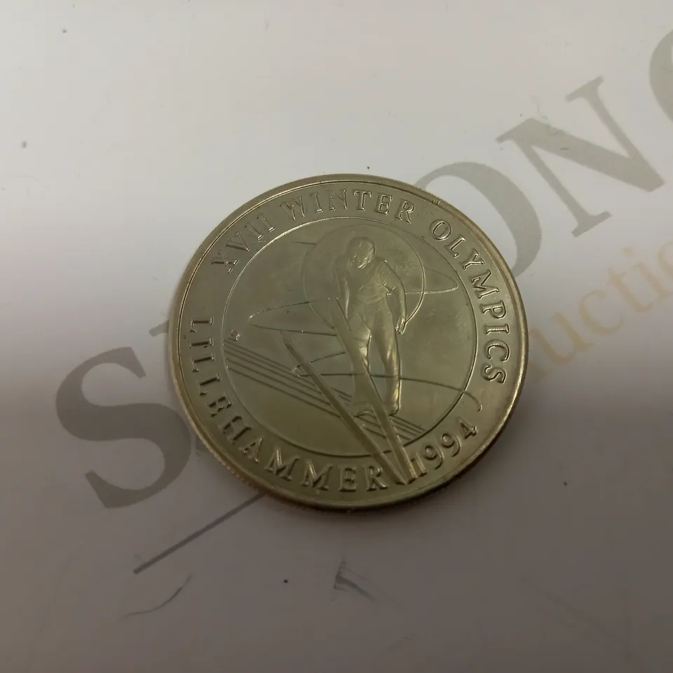 XVII WINTER OLYMPICS LILLE HAMMER 1994 COMMEMORATIVE COIN