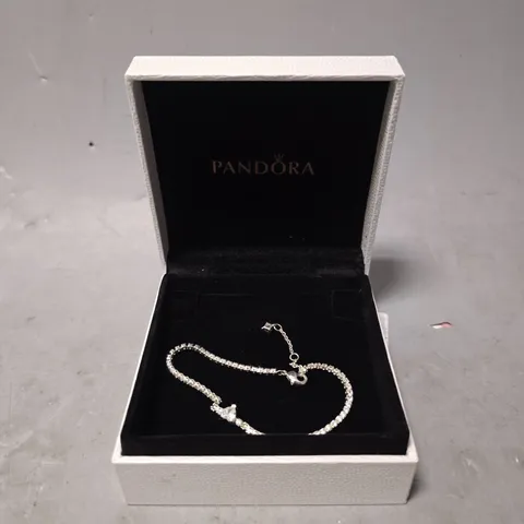BOXED PANDORA WHITE HEART BRACELET