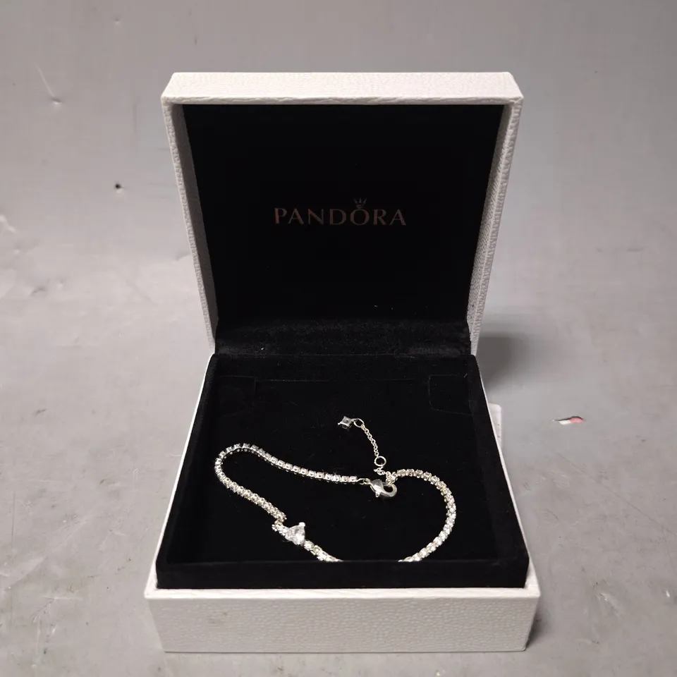 BOXED PANDORA WHITE HEART BRACELET