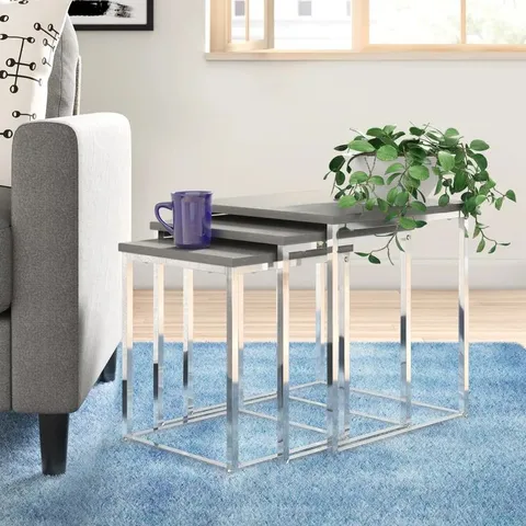 BOXED ALEXZANDER 3 PIECE NEST OF TABLES 