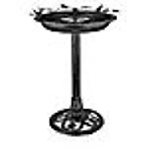 BERNINI SOLAR COLOUR CHANGING STEEL BIRD BATH FOUNTAIN