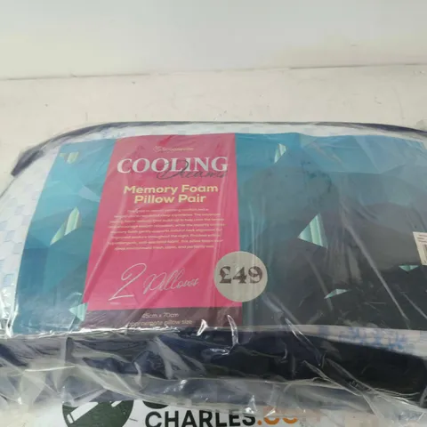 COOLING MEMORY FOAM PILLOW PAIR – 2 PACK SNOOZEVILLE