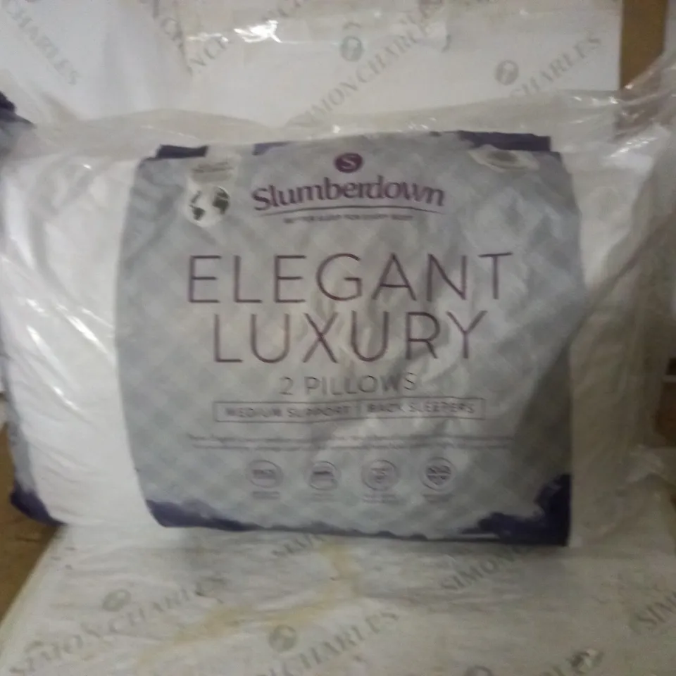 BRAND NEW SLUMBERDOWN ELEGANT LUXURY 2 PILLOW PACK