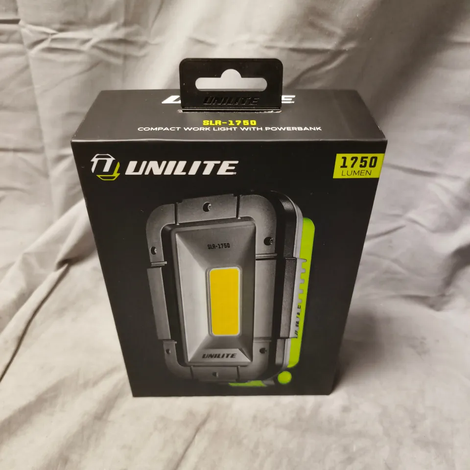 BOXED AND SEALED UNILITE SLR-1750 COMPACT WORK LIGHT WITH POWER BANK – 1250 LUMENS