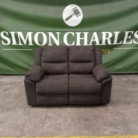 ALBION FABRIC 2 SEATER HIGH BACK MANUAL RECLINER SOFA - CHARCOAL