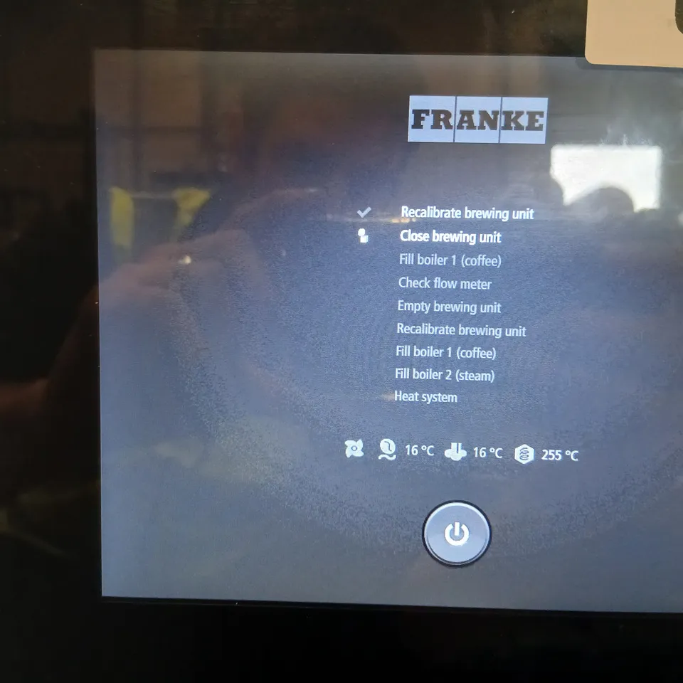 FRANKE A600 COMMERCIAL ESPRESSO MACHINE WITH DUAL BEAN HOPPERS (CAFFEINATED/DECAFFEINATED) AND CLEANMASTER