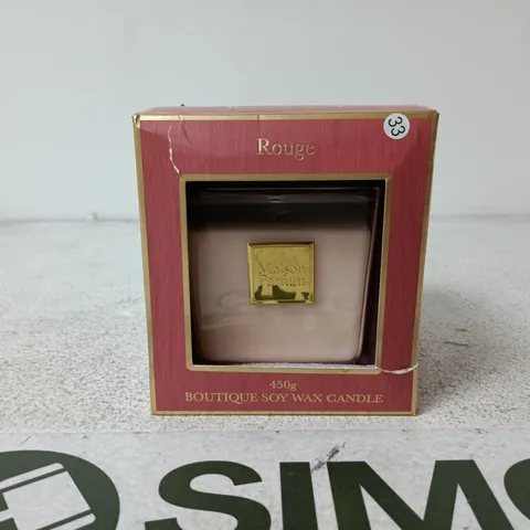 ROUGE BOUTIQUE SOY WAX CANDLE 450G – BOXED