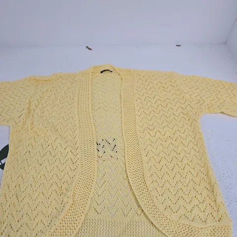 SUGAR CRISP YELLOW CROCHET CARDIGAN β WOMEN'S UK SIZE L