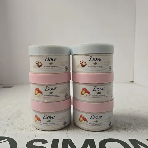 DOVE EXFOLIATING BODY SCRUB – SET OF 6 (ASSORTED SCENTS)