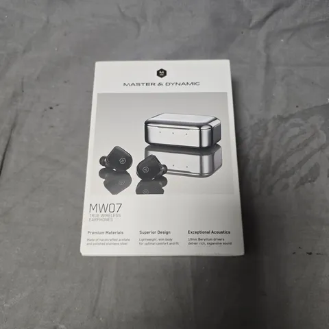 SEALED MASTER & DYNAMIC MW07 TRUE WIRELESS EARPHONES IN PIANO BLACK GLOSS