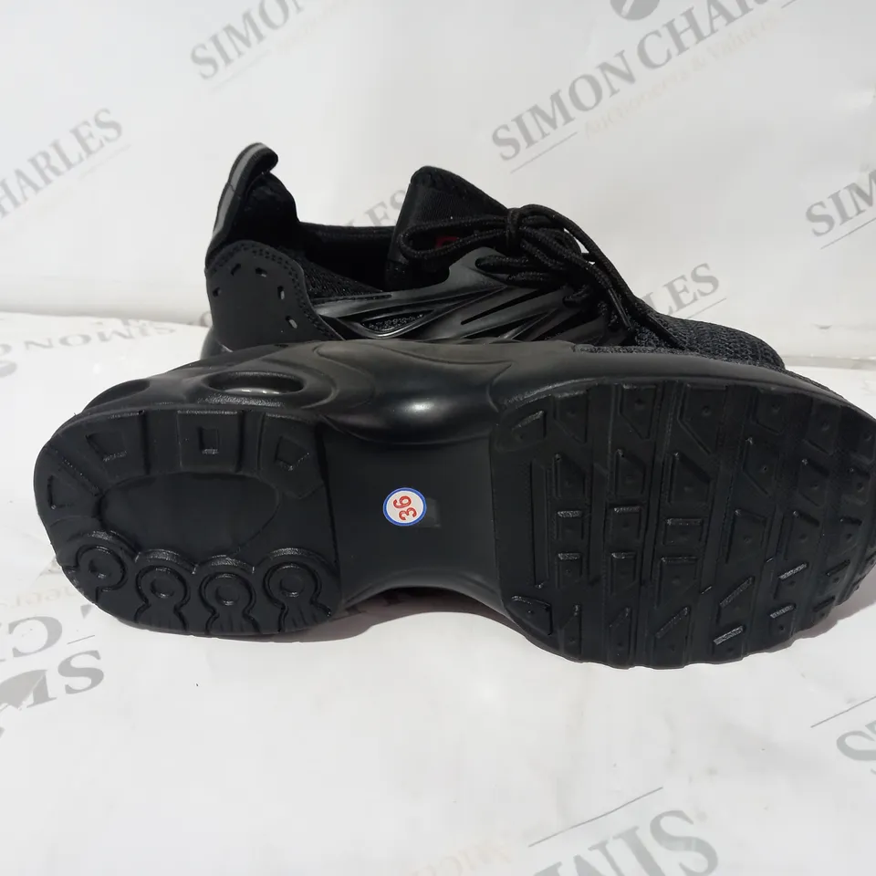 TINGGU BLACK TRAINERS SIZE 36