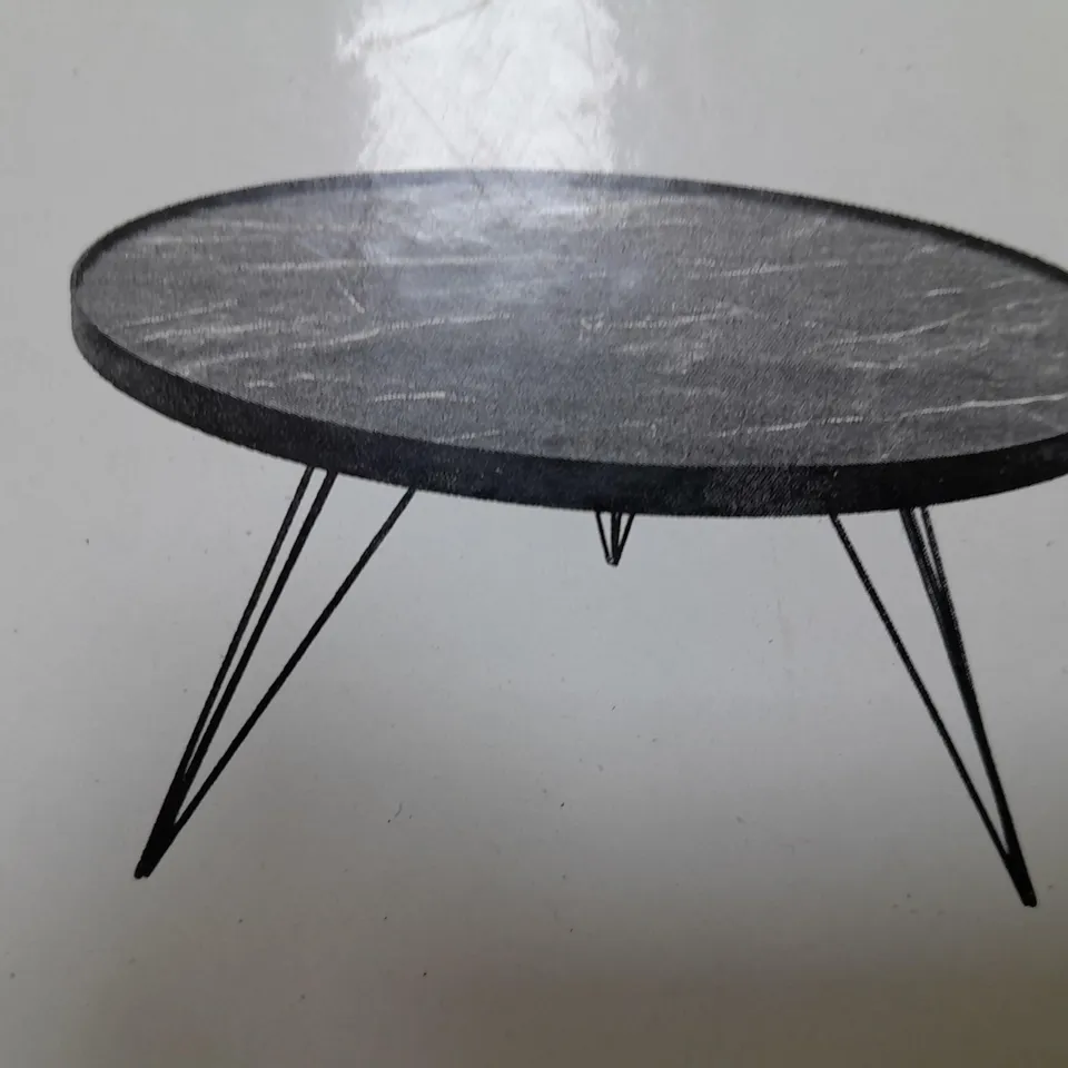 BOXED DAR LIGHTING RAUMA ROUND COFFEE TABLE DARK GREY/STONE 