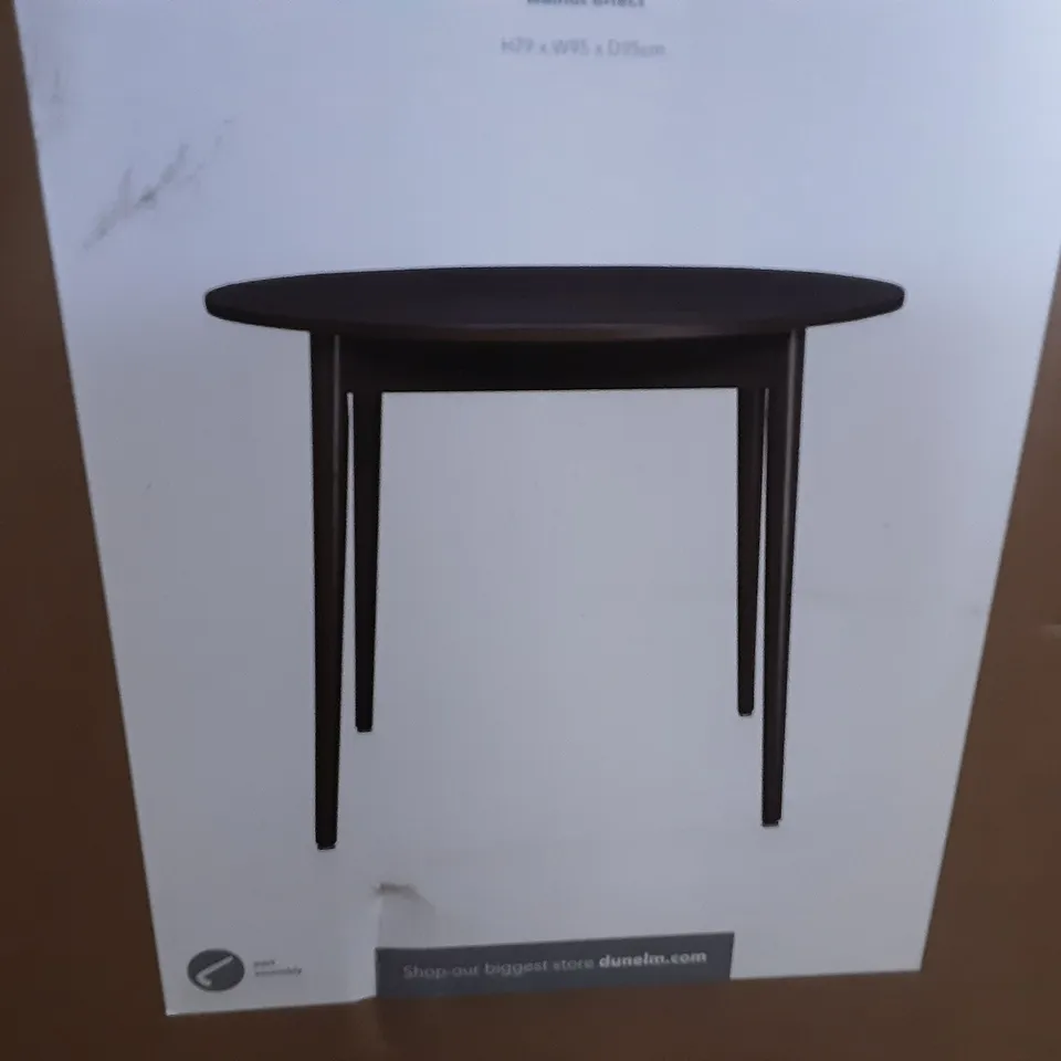 BOXED LEO ROUND DINING TABLE IN WALNUT EFFECT