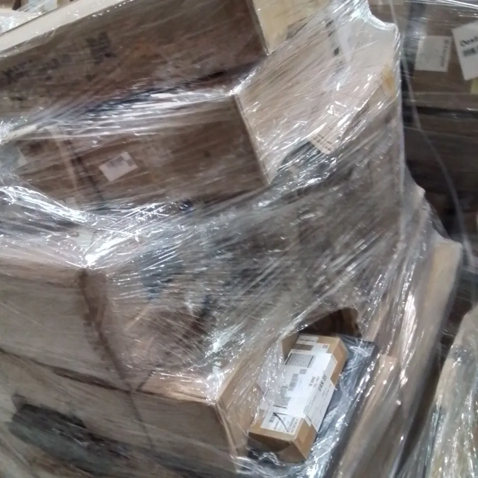 PALLET CONTAINING VARIOUS ASSORTED CUSTOMER RETURNS. TO INCLUDE: CAR PARTS, LITHIUM-ION BATTERIES, BOXED FURNITURE ECT.