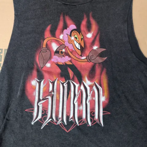 HOLLISTER CREW-NECK BOXY FIT SLEEVELESS POWERPUFF GIRLS HIM TOP IN BLACK SIZE SMALL