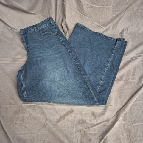 HUSH NESSA WIDE LEG JEANS IN DARK BLUE WASH SIZE 14S
