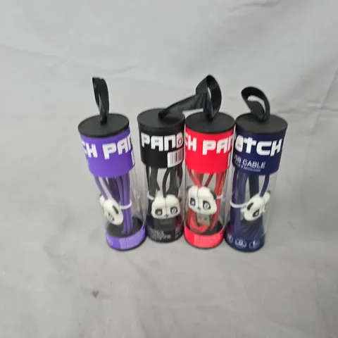 APPROXIMATELY 20 ASSORTED PATCH USB LIGHTNING CONNECTORS CABLES TO INCLUDE NAVY, PURPLE, RED & BLACK VARIATIONS 