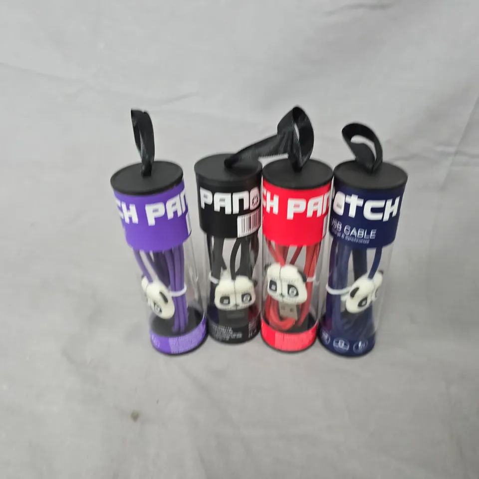 APPROXIMATELY 20 ASSORTED PATCH USB LIGHTNING CONNECTORS CABLES TO INCLUDE NAVY, PURPLE, RED & BLACK VARIATIONS 