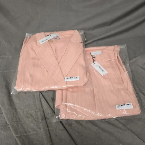 COAST PINSTRIPE DOUBLE BREASTED BLAZER & TROUSER CO-OR IN PEACH SIZE 10/12