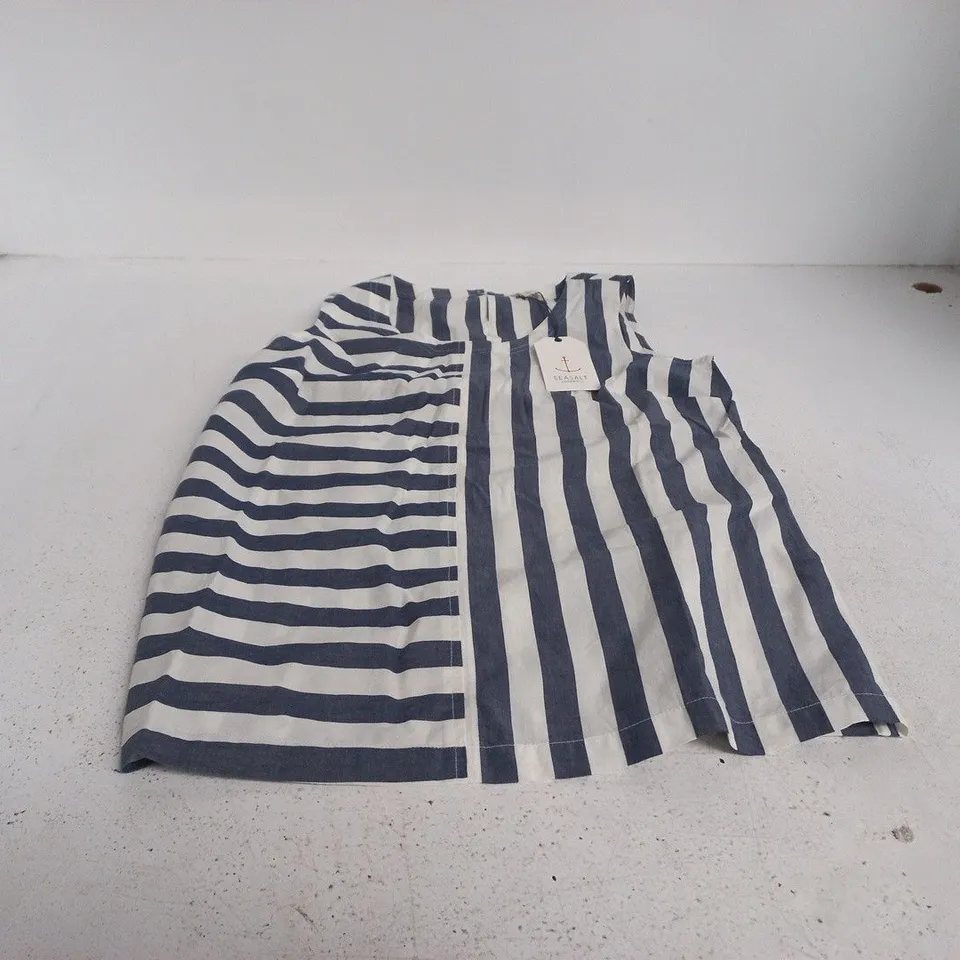 SEASALT CORNWALL WOMEN'S STRIPED VEST TOP – NAVY & WHITE, UK 10