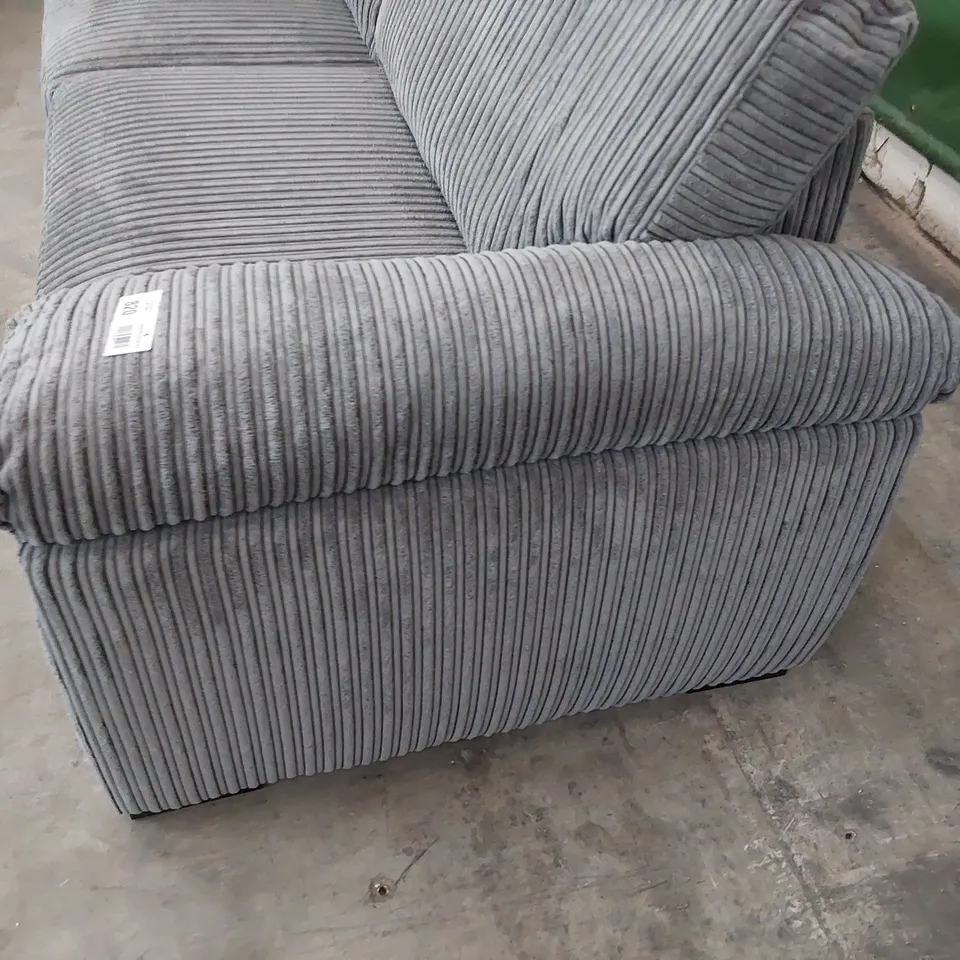 DESIGNER THREE SEATER SOFA GREY JUMBO CHORD 