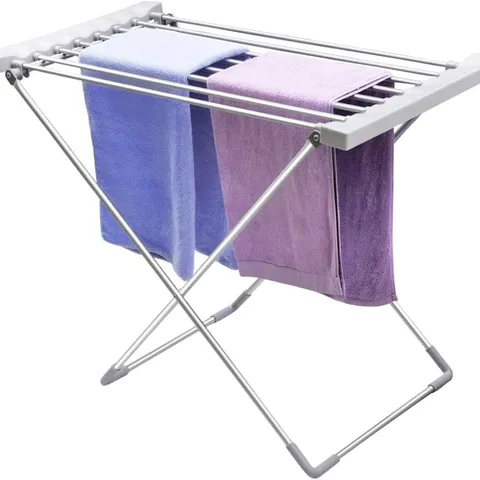 BOXED 3155 ELECTRIC HEATED 8 BAR FOLDABLE FOLDING CLOTHES HORSE AIRER DRYER