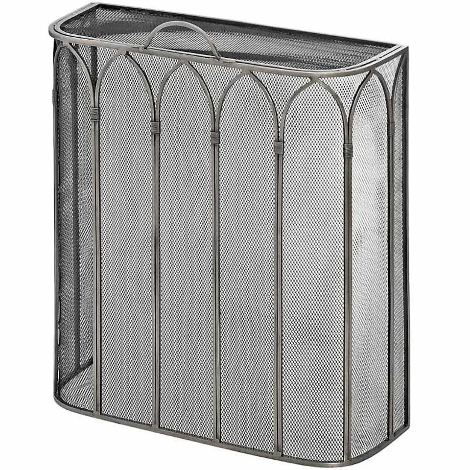 BOXED GOTHIC 1-PANEL STEEL FIREPLACE SCREEN (1 BOX)