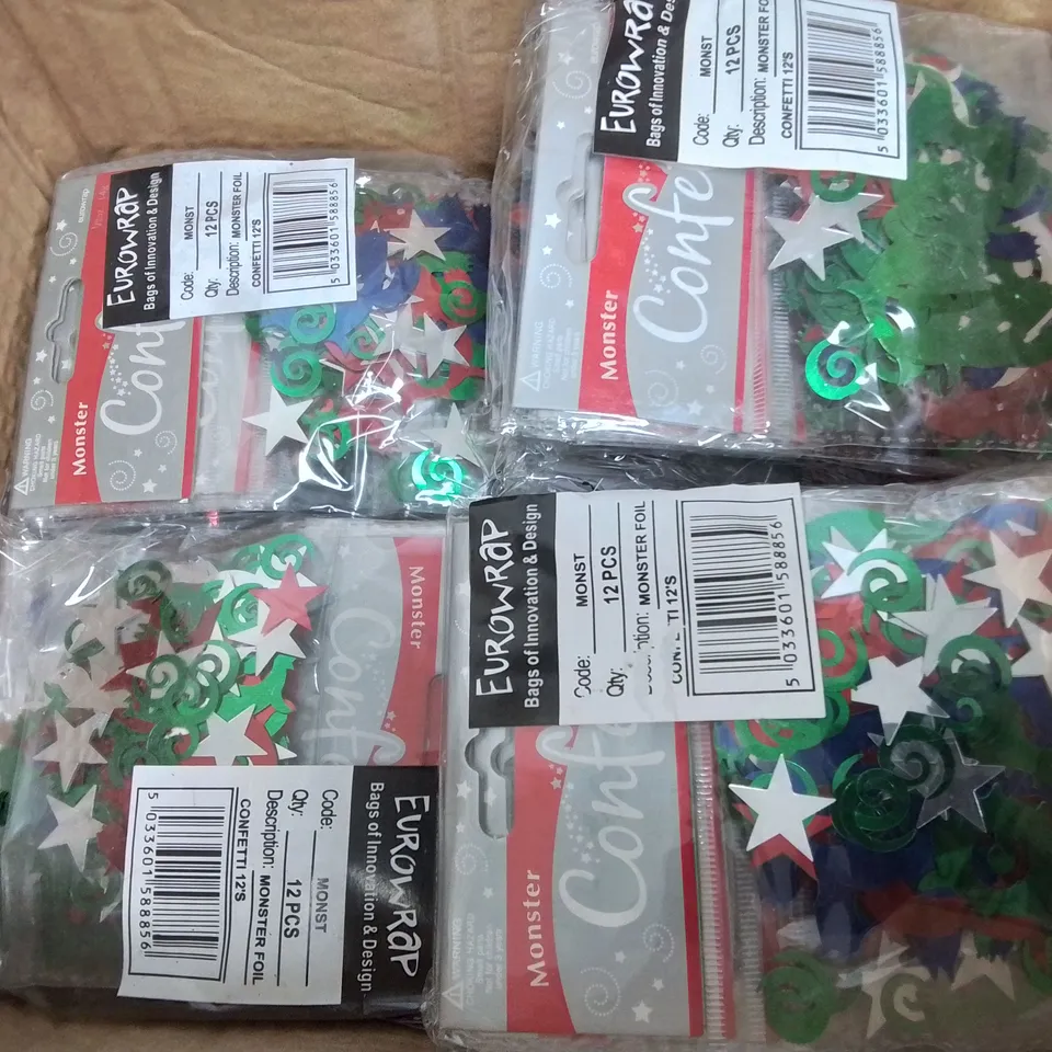 LOT OF 144 BRAND NEW 14G PACKS OF MONSTER FOIL CONFETTI 