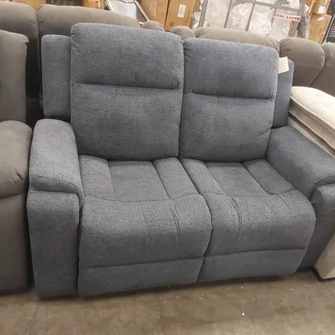 QUALITY DESIGNER 2 SEATER CHUNKY WEAVE FABRIC UPHOLSTERED MANUAL RECLINING SOFA